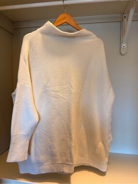 Free People Cream Oversized Turtleneck Sweater
